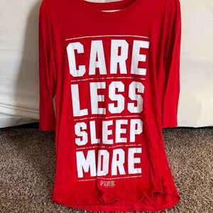 PINK Victoria's Secret Red Sleep Shirt
